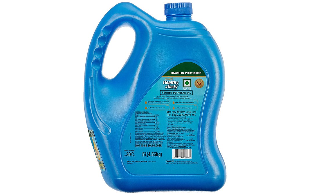 Emami Healthy & Tasty Refined Soyabean Oil   Plastic Jar  5 litre